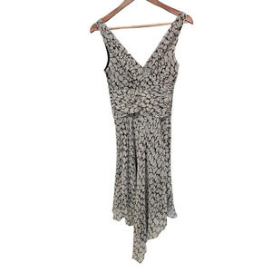 London Times V-Neck Sleeveless Silk Dress Stone Size 4 NWT